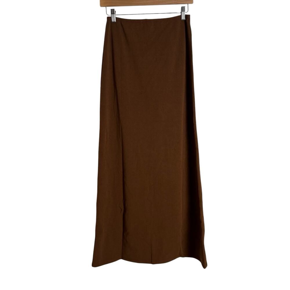 WeWoreWhat Pull-On Saddle Brown Jersey Midi Skirt Size Small - Picture 5 of 8